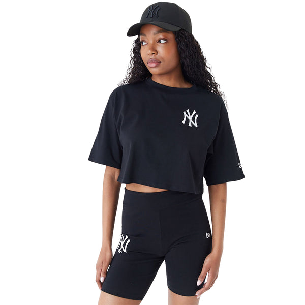 New Era New York Yankees MLB Lifestyle Black Crop póló, női