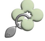Green Meta Flower Dangle