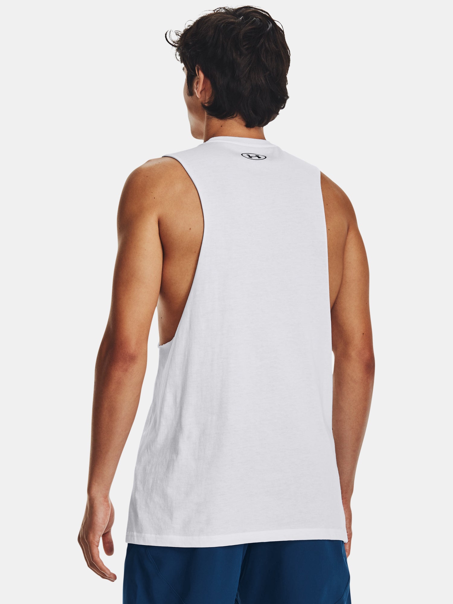 Férfi atléta Under Armour UA LEFT CHEST CUT OFF TANK-WHT