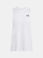 Férfi atléta Under Armour UA LEFT CHEST CUT OFF TANK-WHT
