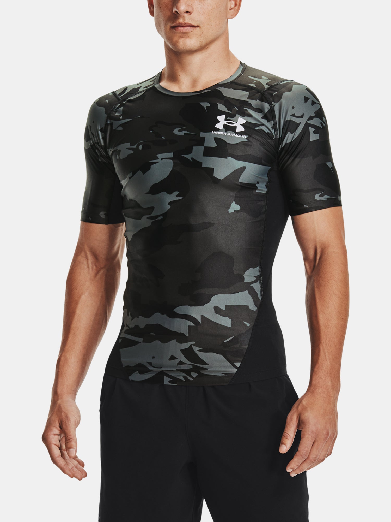 Férfi Under Armour HG Isochill Comp Print SS kompressziós póló