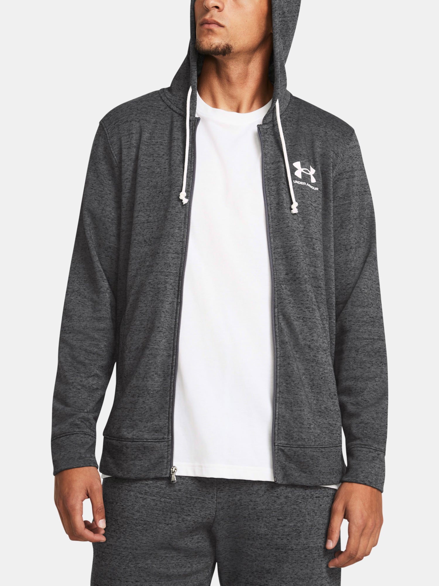 Under Armour Férfi pulóver cipzárral UA Rival Terry LC FZ Kapucnis pulóver 