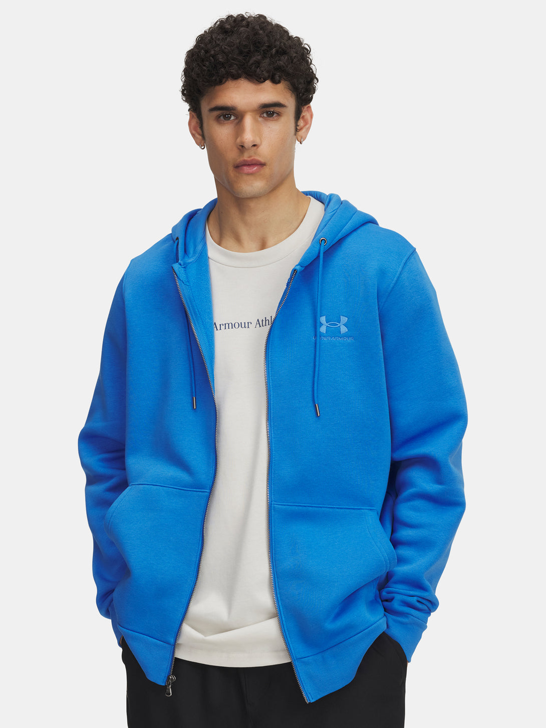 Under Armour Férfi pulóver UA Icon Fleece FZ Hood-BLU Kapucnis pulóver 
