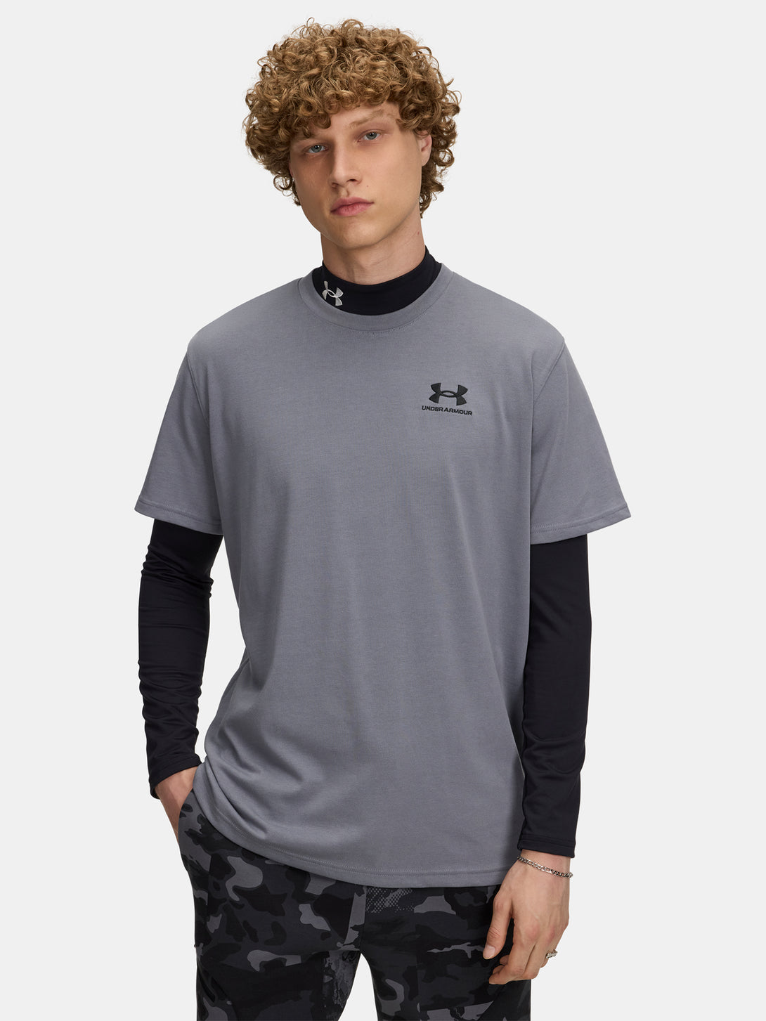 Under Armour Férfi póló UA M LOGO EMB HEAVYWEIGHT SS-GRY Póló