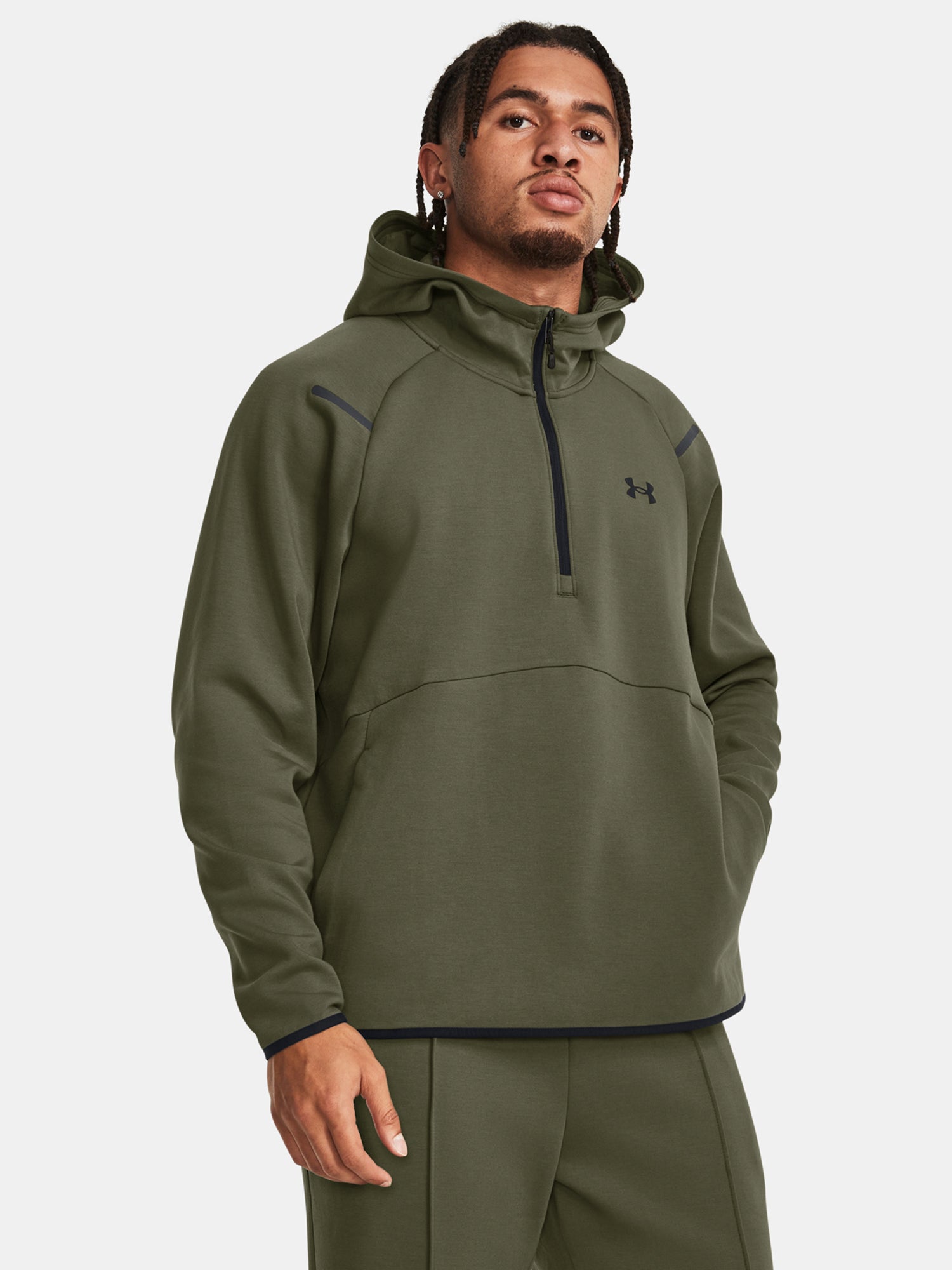 Under Armour Férfi UA Unstoppable Flc Pulóver zöld