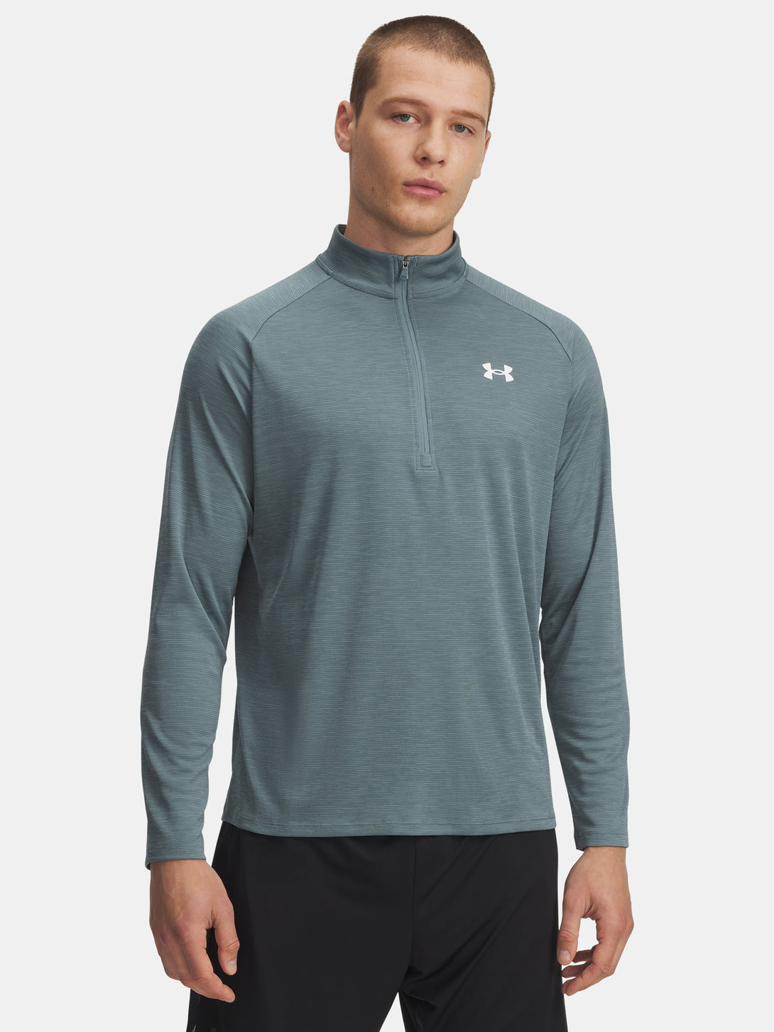 Under Armour Férfi UA Tech Textured 1/2 Zip-BLU póló Hosszú ujjú póló
