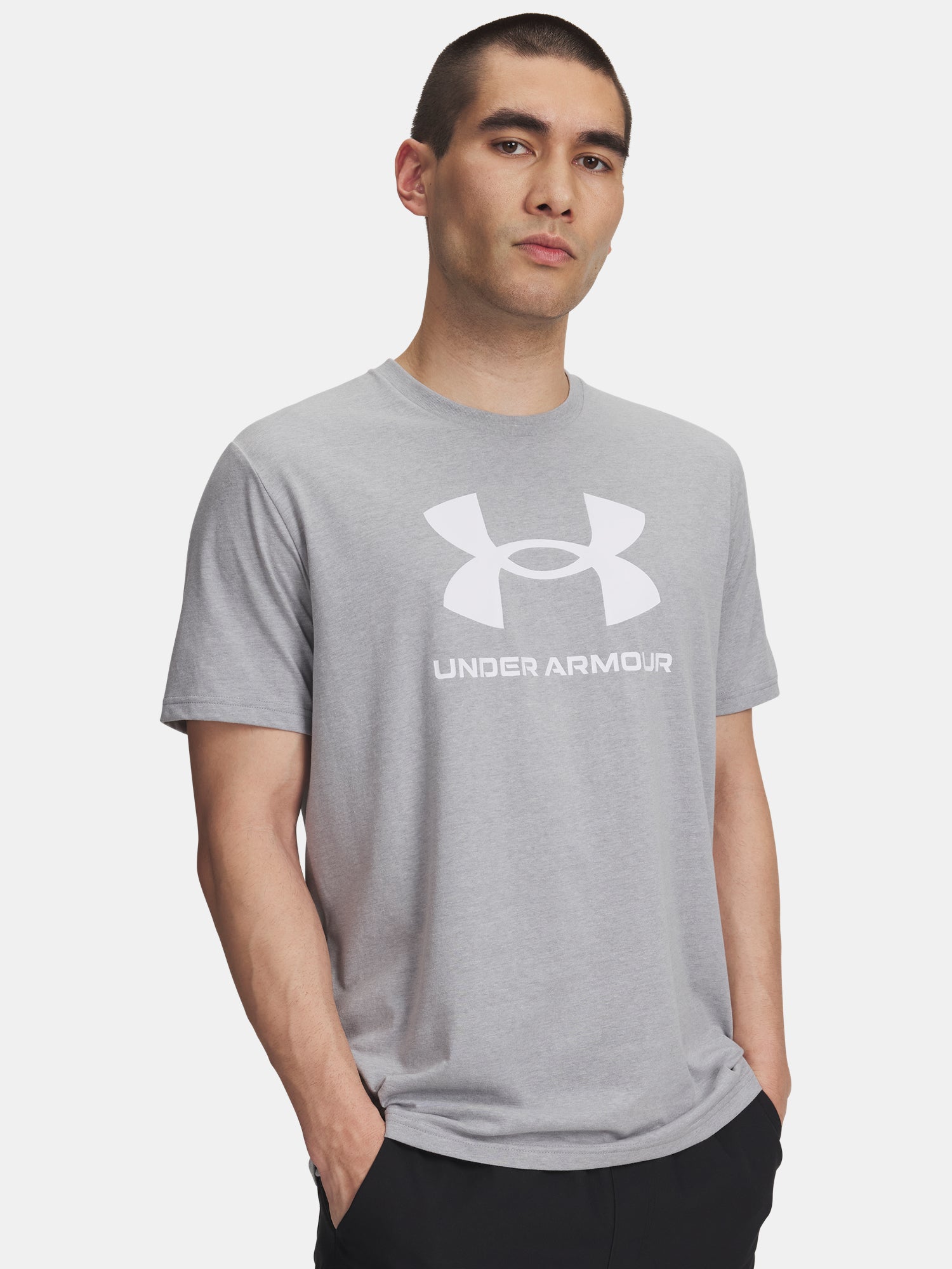 Férfi Under Armour UA SPORTSTYLE LOGO UPDATE SS-GRY póló