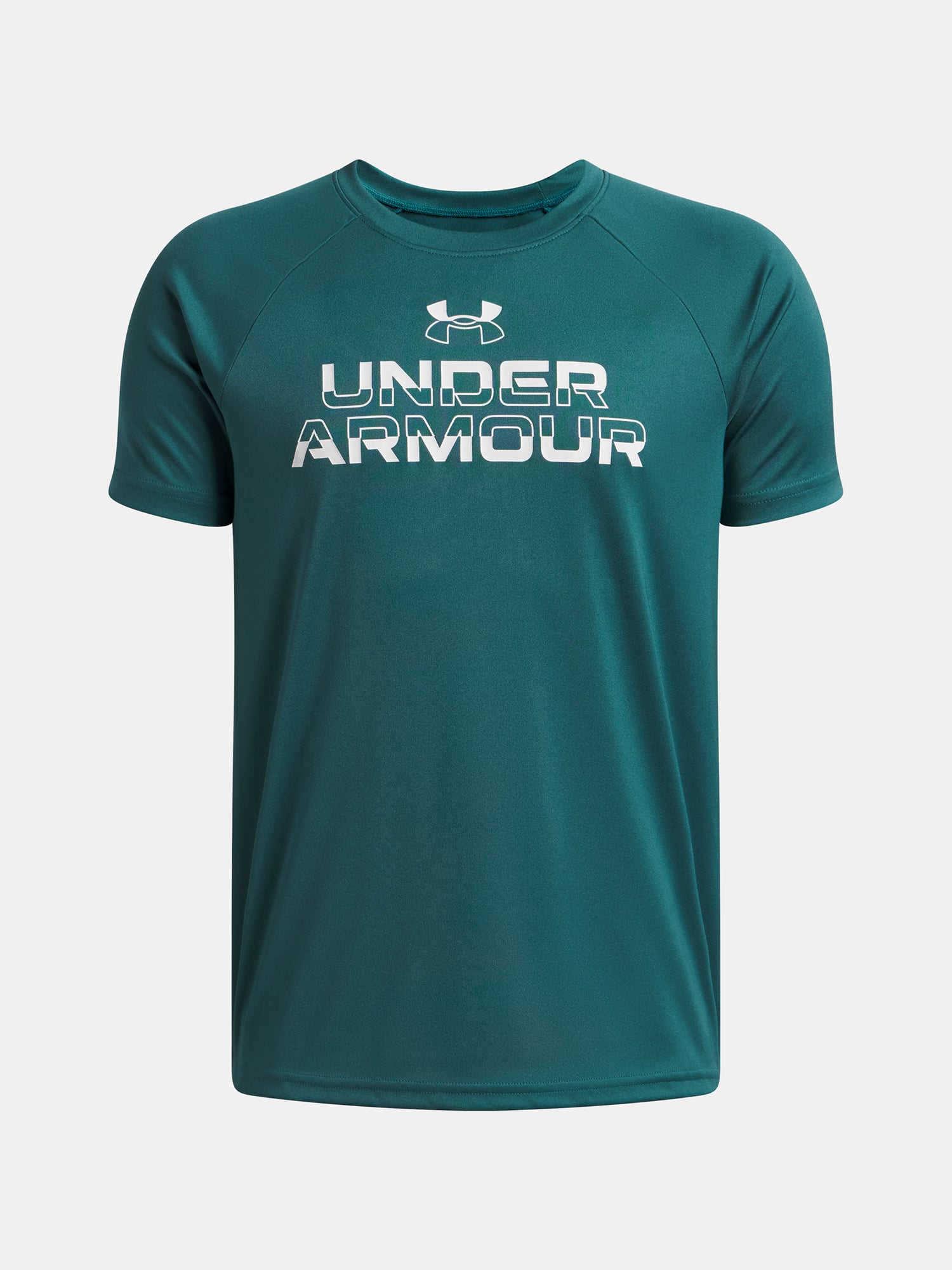 Fiú Under Armour UA Tech Split Wordmark SS-GRN póló