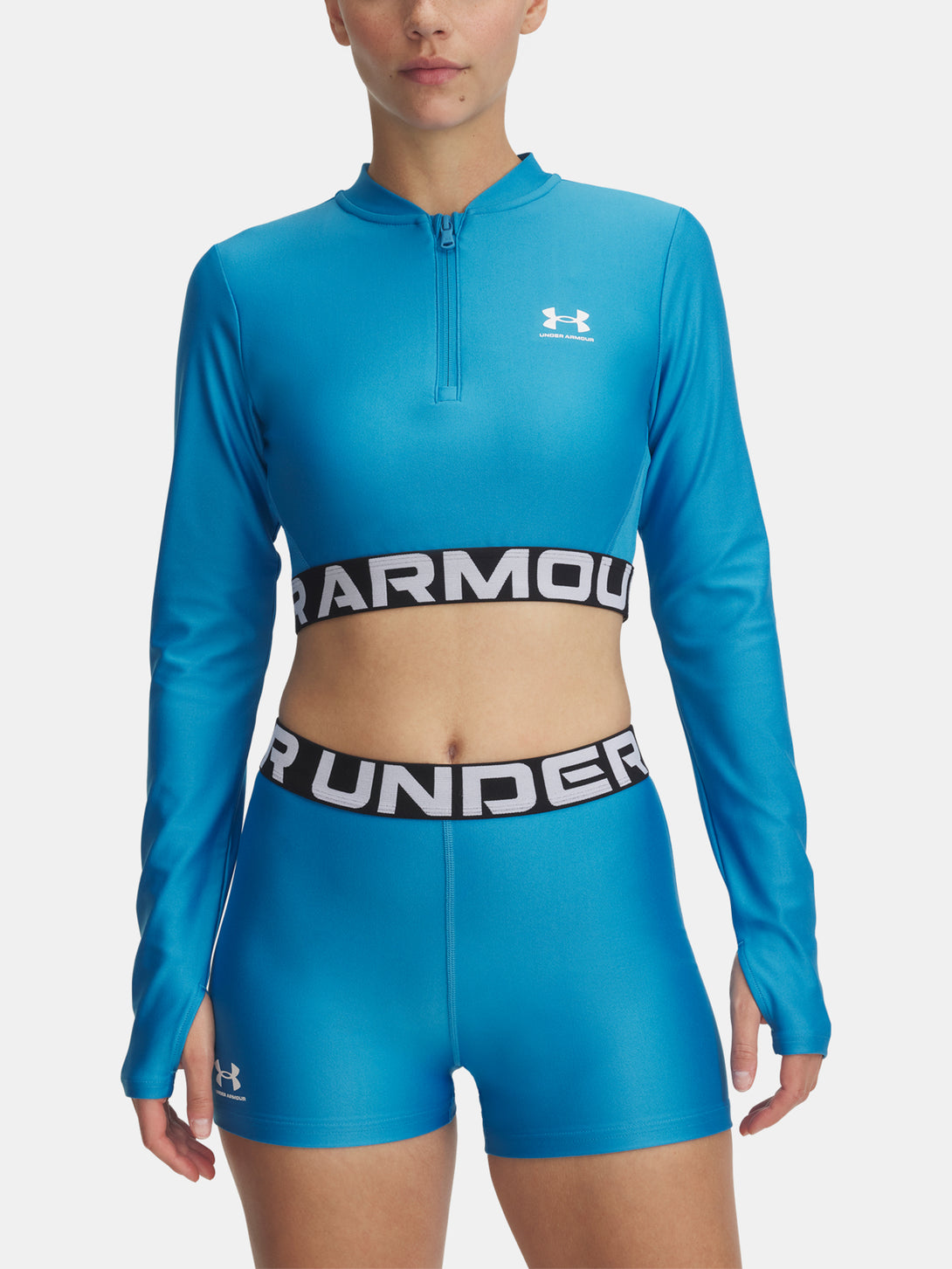 Under Armour Nõi póló HeatGear Rib 1/4 Zip LS Kapucnis pulóver 