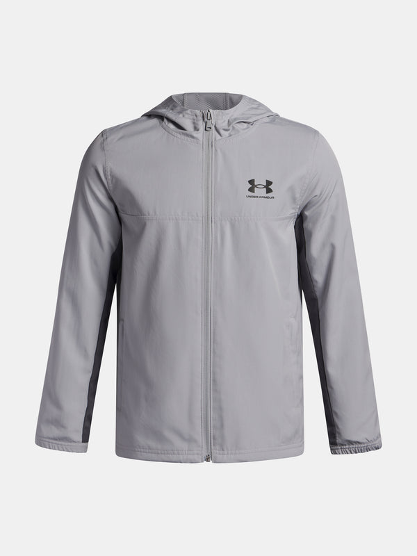 Under Armour Fiú dzseki UA B Rival Wvn Jacket-GRY Kabát