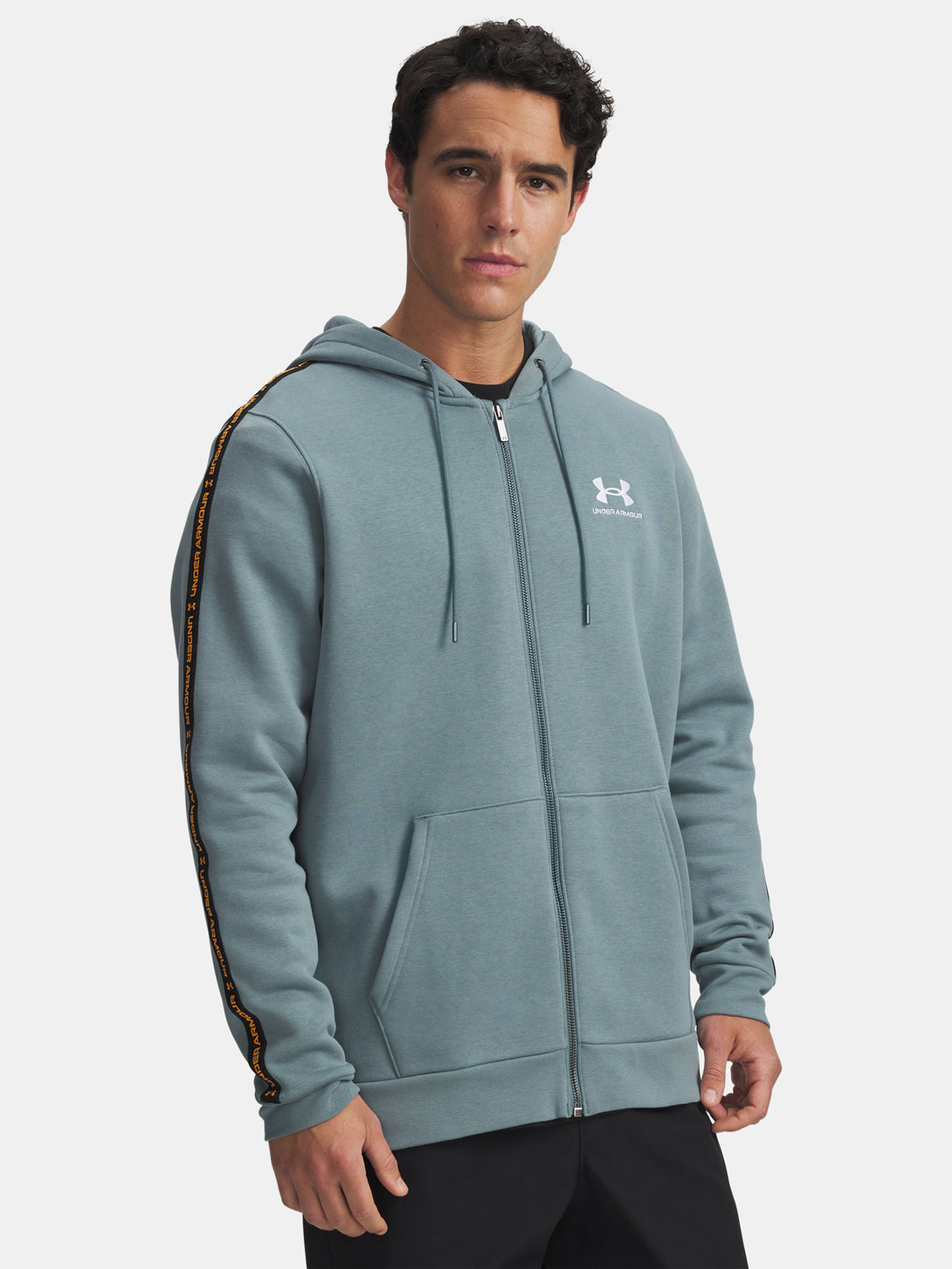 Under Armour Férfi UA Icon Fleece FZ Taping-BLU pulóver Kapucnis pulóver 