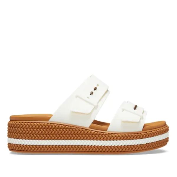 Crocs Brooklyn Woven Buckle Papucs fehér
