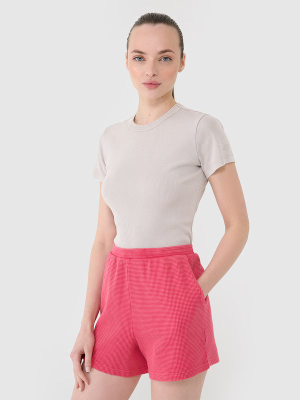 4f Women's casual waffle knit shorts 4FRSS25TSHOF699-54S Short