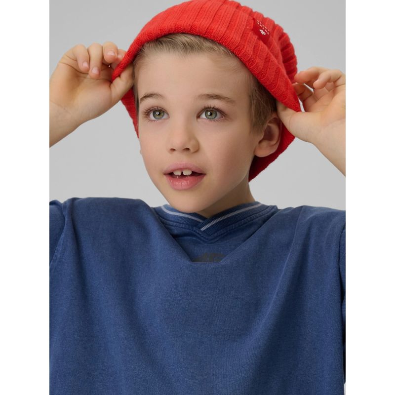 4F Boy's loose T-shirt with print 158/164 gyerek póló