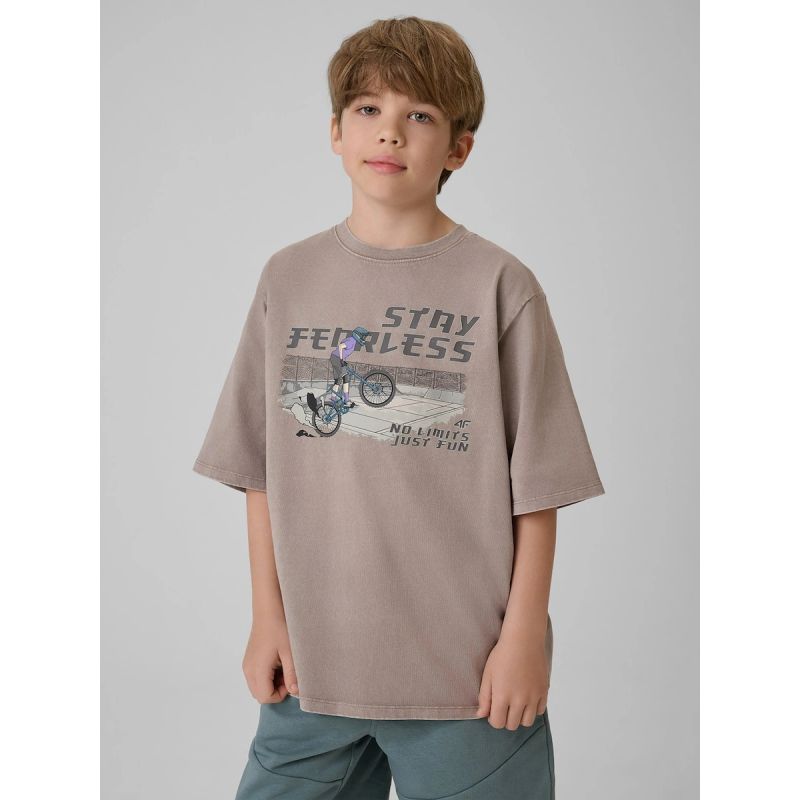 4F Boy's loose T-shirt with print gyerek póló
