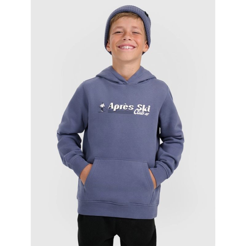 Boy's sweatshirt with hood, open, 4F gyerek kapucnis pulóver 4FJRAW25TSWSM2416-32S