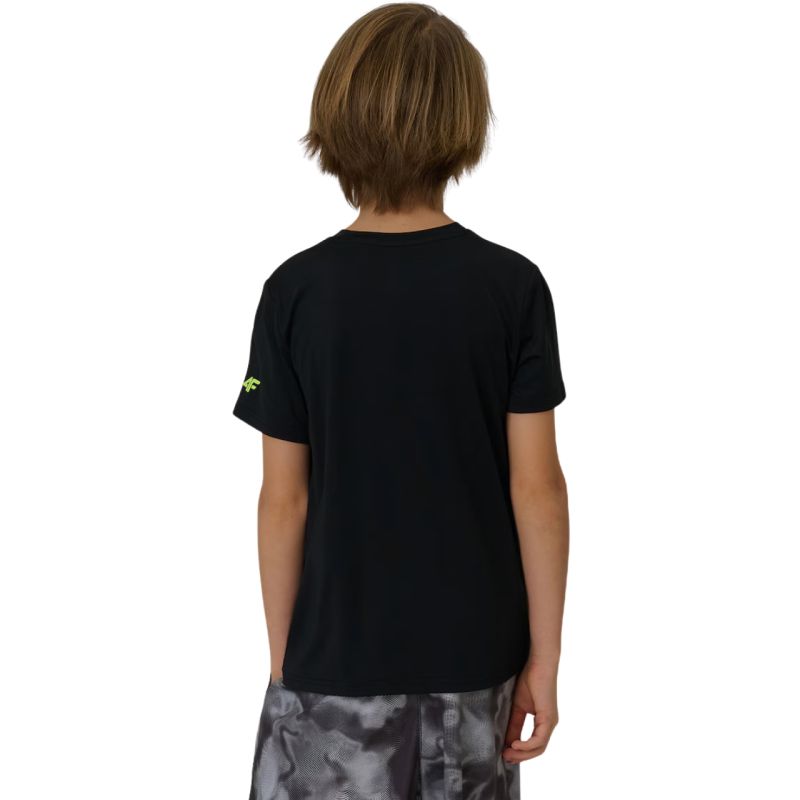 4F Boy's T-shirt FNK M1966 deep 20S fekete gyerek póló 4FJWSS26TFTSM196620S