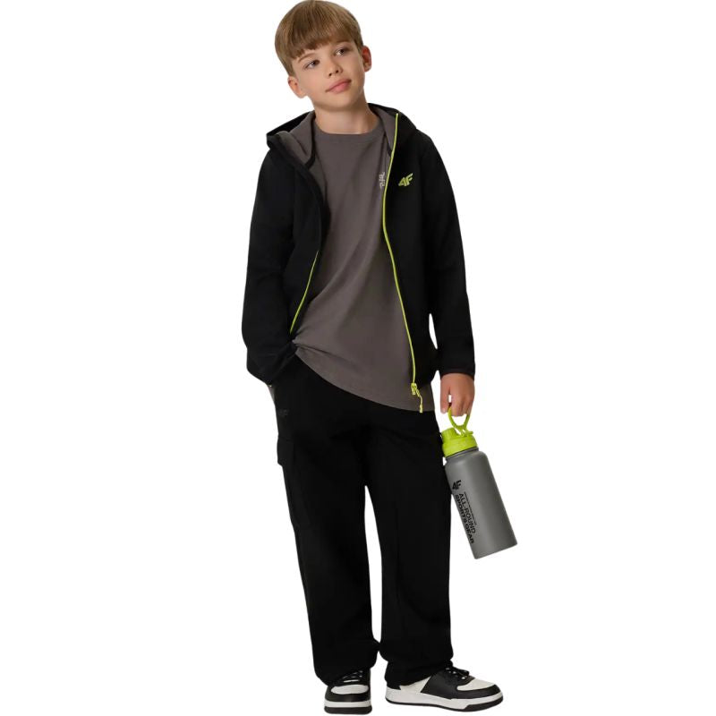 4F Boys' M598 Softshell Deep 20S gyerek dzseki, fekete