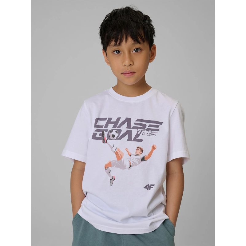 4F Boys' Regular-Fit Graphic T-Shirt gyerek póló