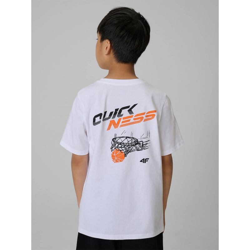 4F Boys' regular-fit printed T-shirt gyerek póló 4FJRAW26TTSHM4343-10S