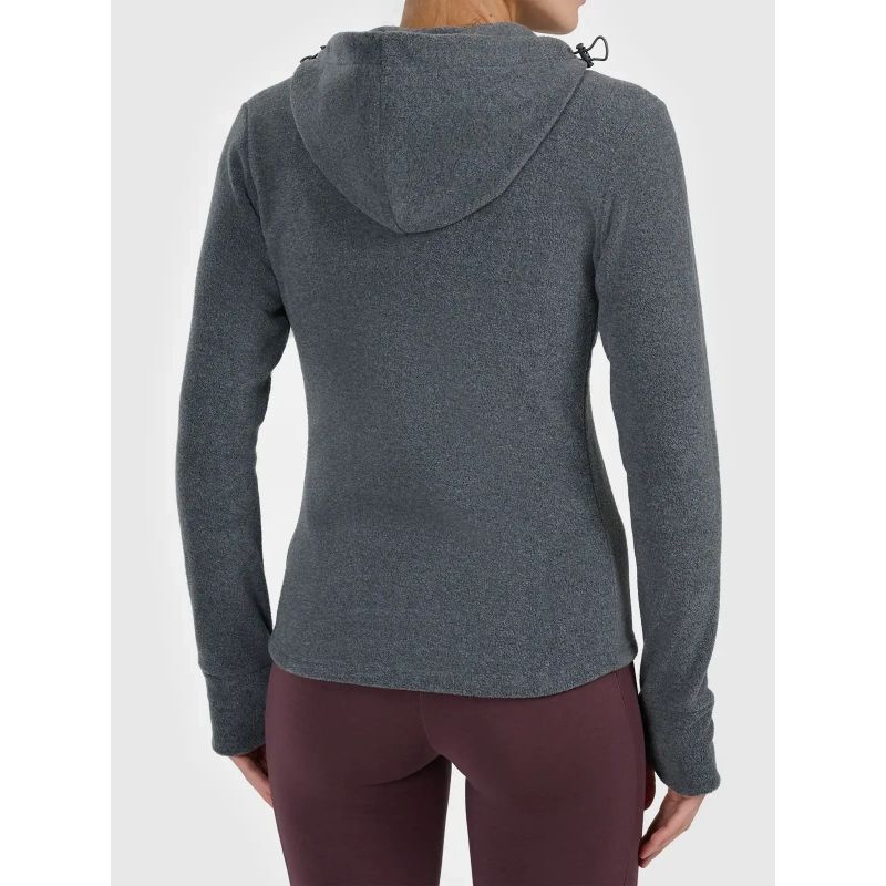 4F fleece with a hood, zip-up, női polár pulóver