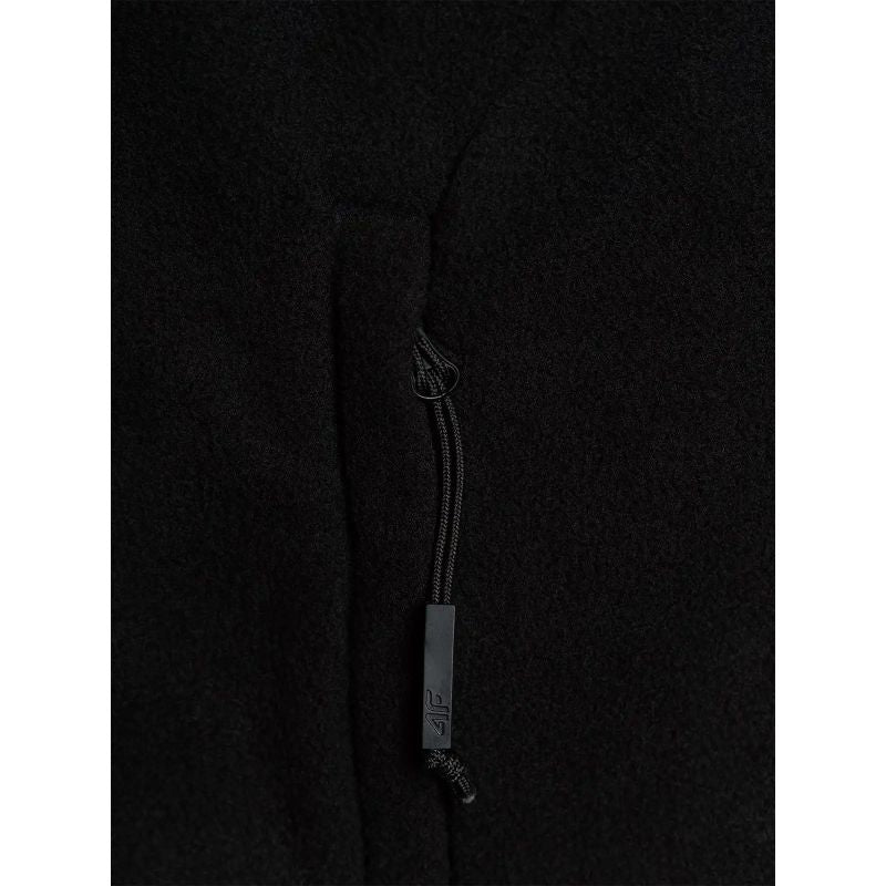 4F fleece with a stand-up collar and a softshell panel férfi polár pulóver