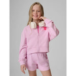 Girls' loose sweatshirt with hood 4F gyerek