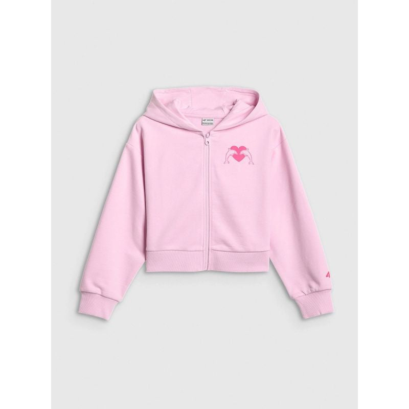 Girls' loose sweatshirt with hood 4F gyerek