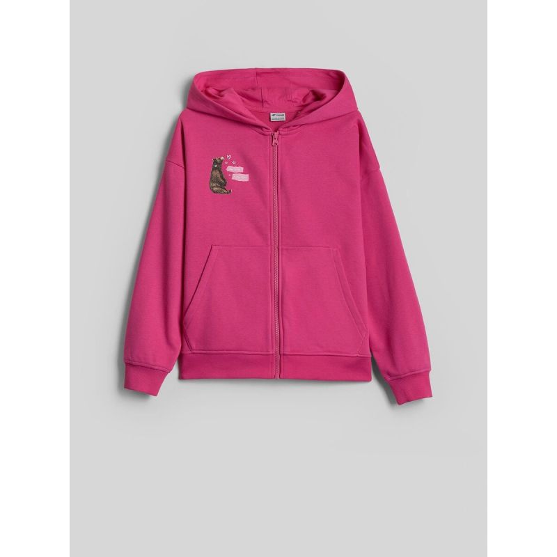4F Girls' loose sweatshirt with hood gyerek kapucnis pulóver, 158/164 4FJKAW26TSWSF3137-54S