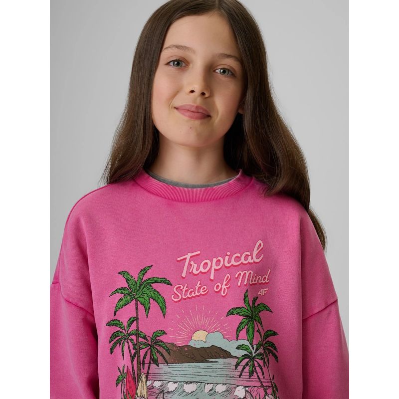 4F Girls' loose sweatshirt without hood 158/164 gyerek kapucnis pulóver 4FJRSS26TSWSF2970-54S