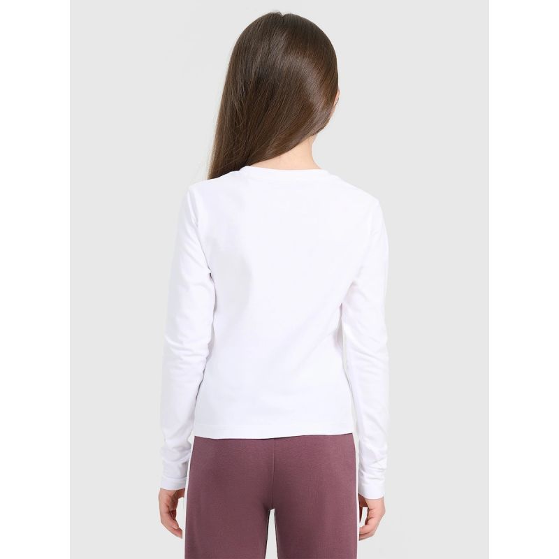4F Girls' plain slim-fit long-sleeve top gyerek póló