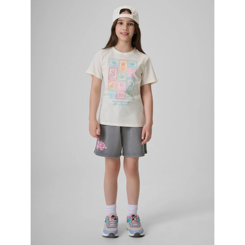 4F Girls' regular printed T-shirt gyerek póló 4FJRAW26TTSHF4325-11S
