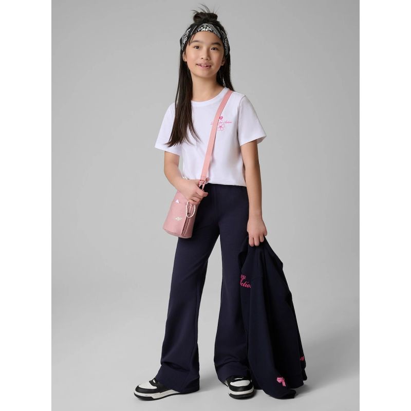 Girls' sweatpants with flared legs 4F gyerek