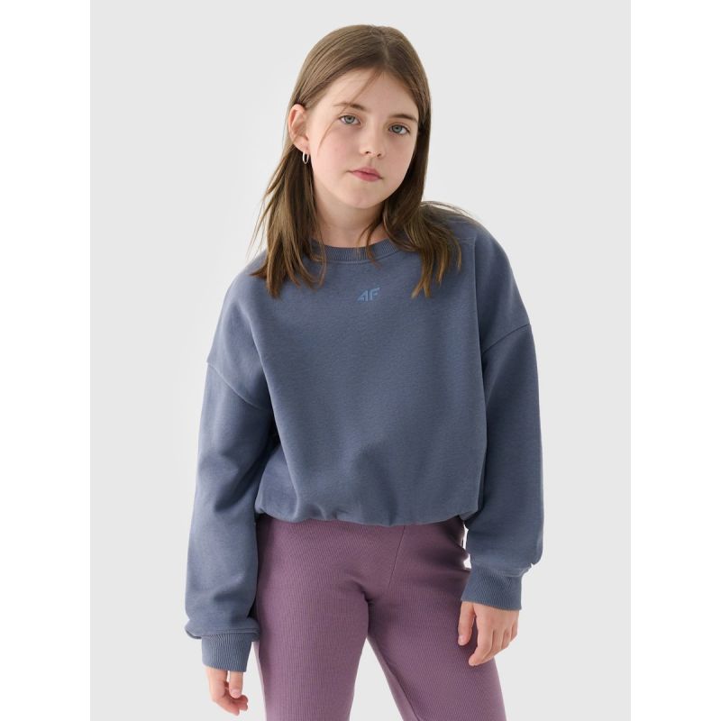 Girls' sweatshirt without a hood, 4F 4FJRSS24TSWSF1331-32S gyerek kapucnis pulóver