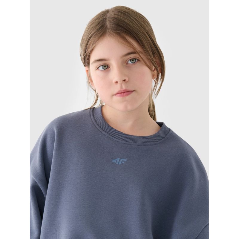Girls' sweatshirt without a hood, 4F 4FJRSS24TSWSF1331-32S gyerek kapucnis pulóver