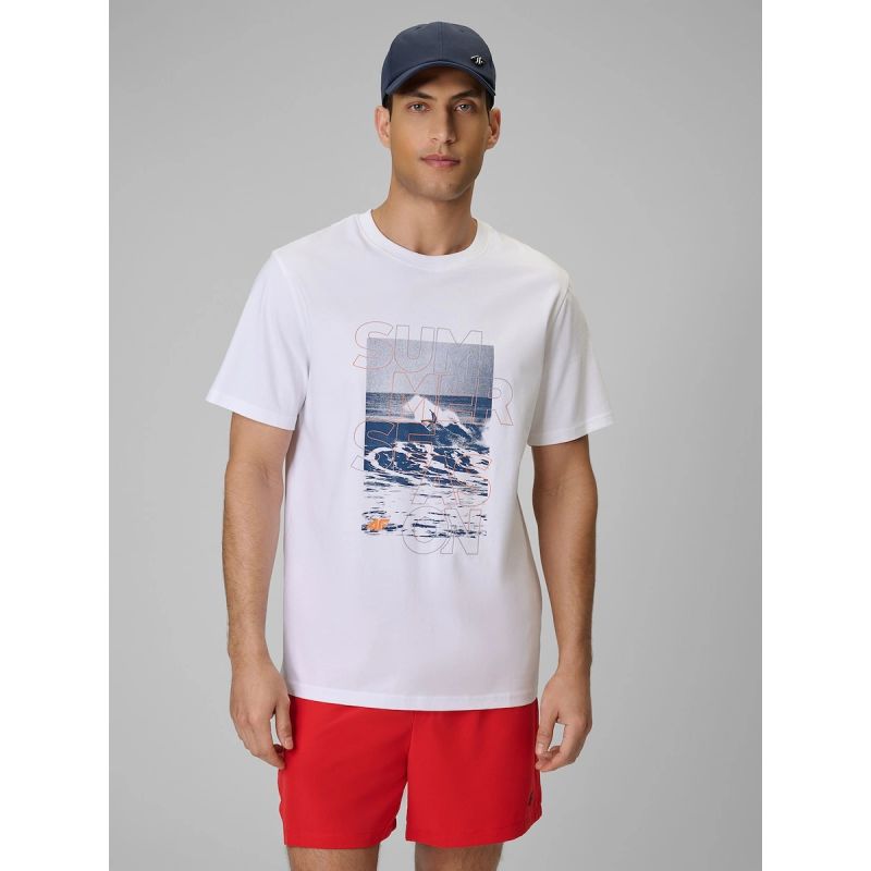 4F Men's regular printed T-shirt 3xl férfi póló 4FWSS26TTSHM2783-10S