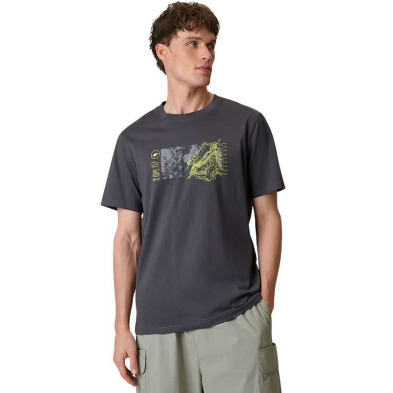 4F Men's T-shirt M2823 anthracite 22S férfi póló 4FWSS26TTSHM282322S