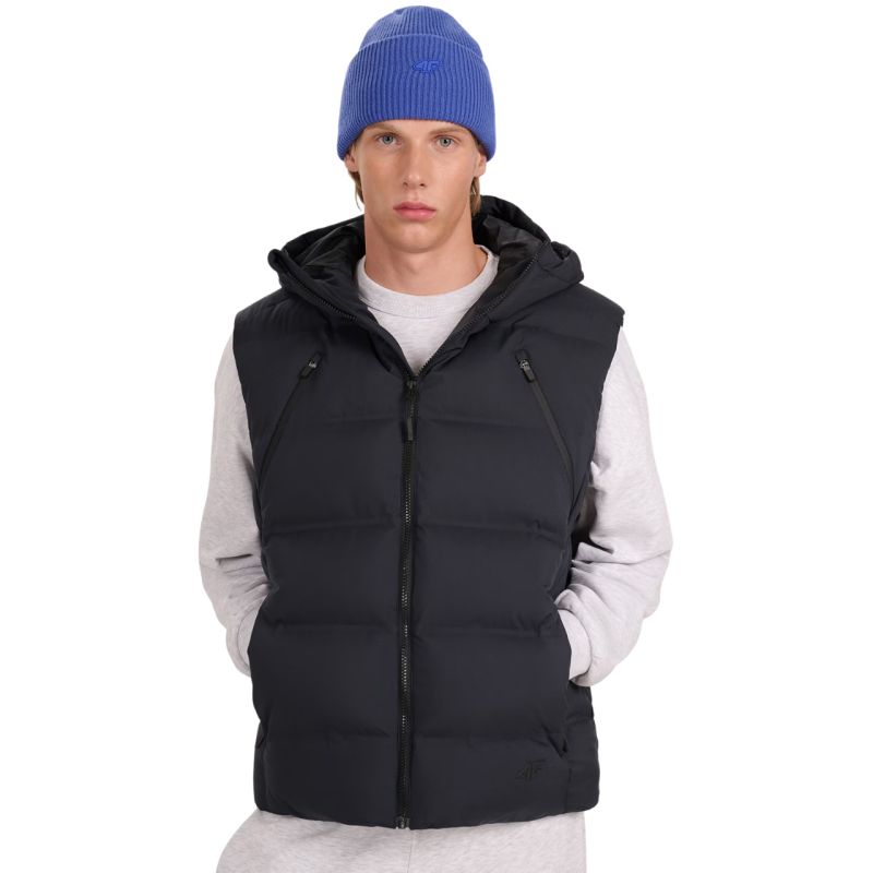 4f Men's vest M226 deep black férfi 4FWAW25TVJAM22620S