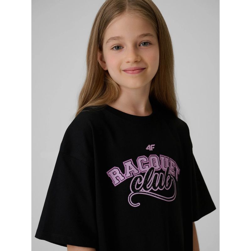 4F Oversized T-shirt with print for gyerek póló, 158/164 4FJRAW26TTSHF4242-20S