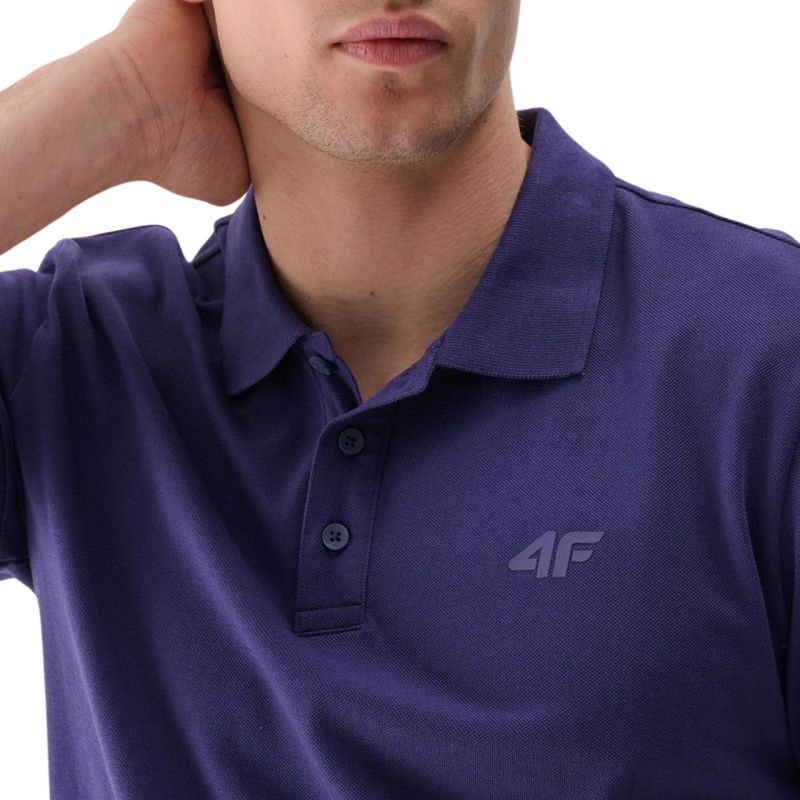 póló shirt 4F M férfi galléros póló 4FWSS24TPTSM13031S