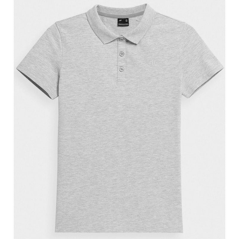 T-shirt 4f W H4z22tsd356cool Light Gray Melange Galléros női póló H4Z22TSD356CHŁODNYJASNYSZARYMELANŻ