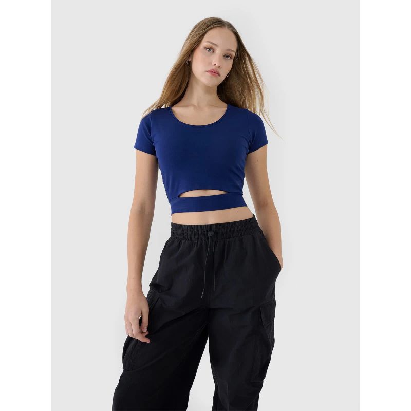 4F Women's plain t-shirt női crop top