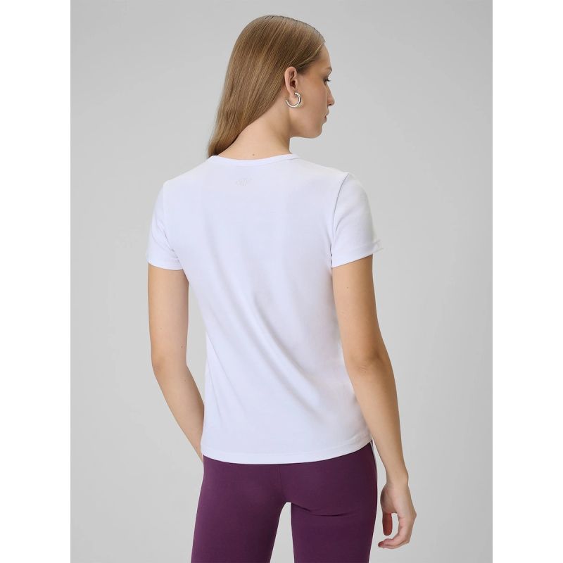 4F Women's slim plain T-shirt női póló 4FRAW25TTSHF3623-10S