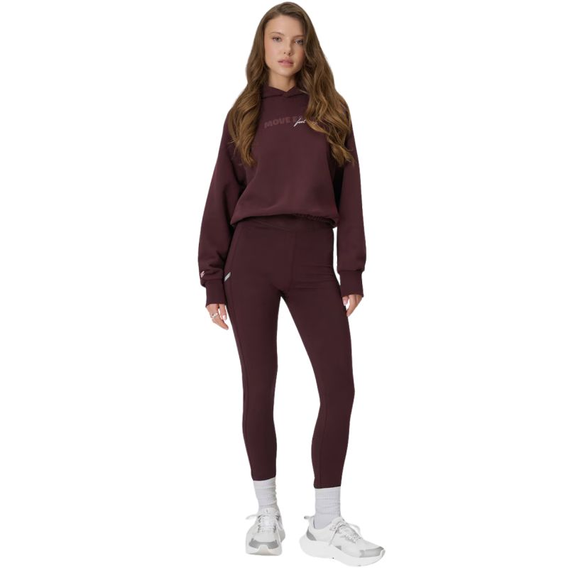 4F Women's sweatshirt F2175 dark 80S barna női kapucnis pulóver 4FWSS26TSWSF217580S