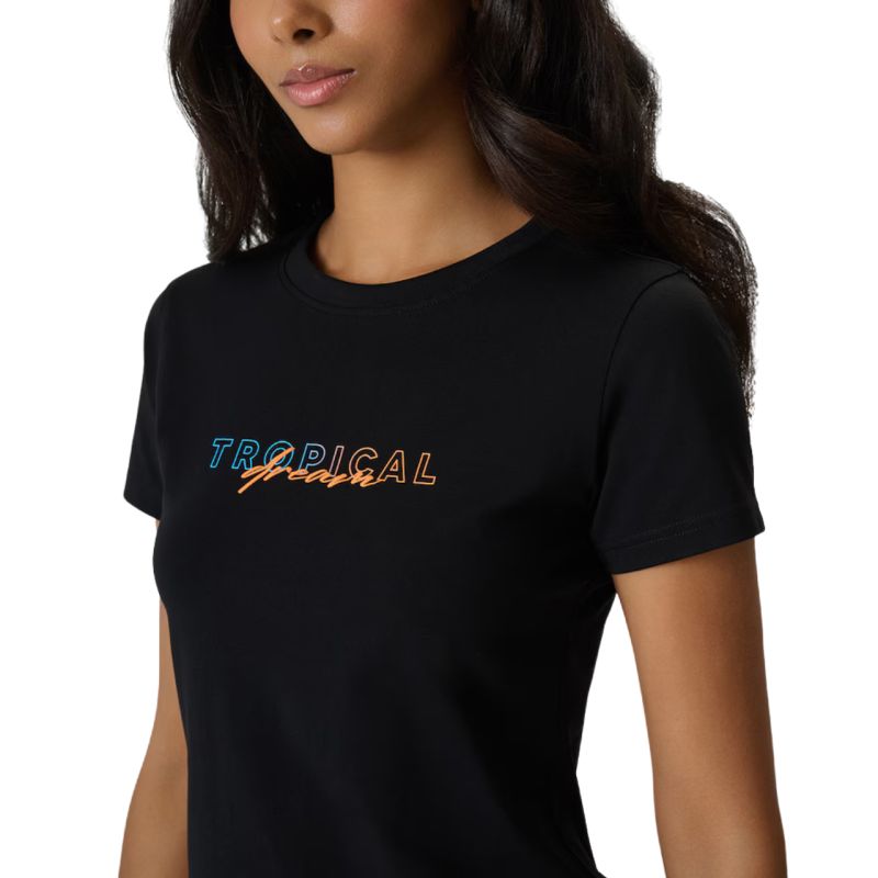 4F Women's T-shirt F2717 deep 20S fekete női póló 4FWSS26TTSHF271720S