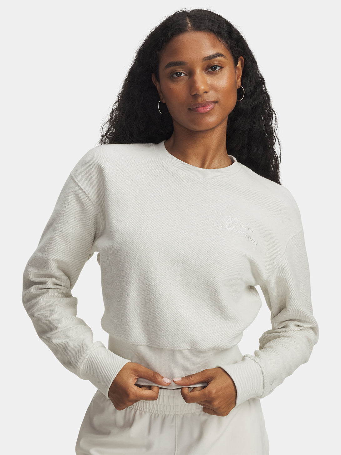 Under Armour Nõi pulóver Icon Terry Varsity Crew-WHT Pulóver