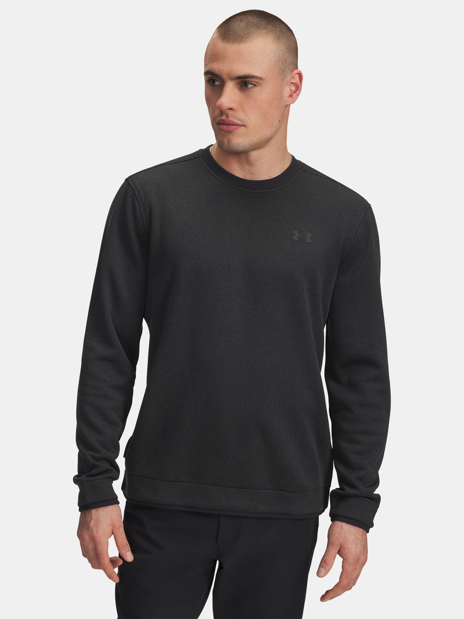 Férfi Under Armour UA M Sweater Fleece Crew-BLK pulóver