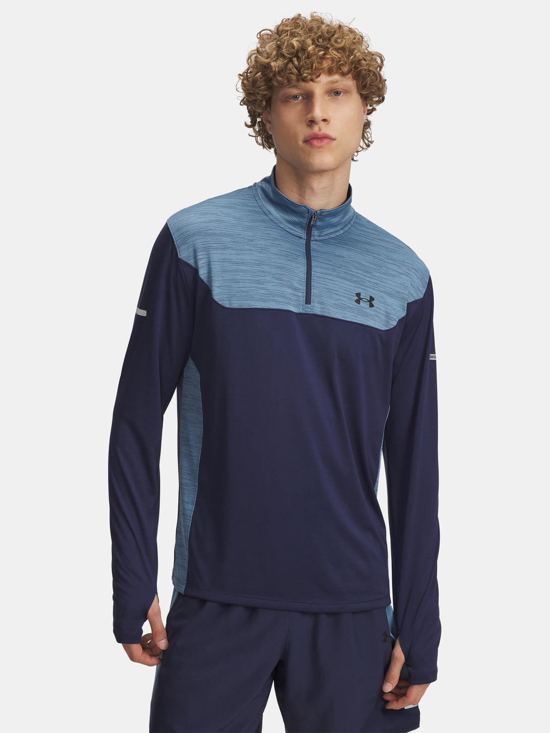 Under Armour Férfi póló UA Tech Utility 1/4 Zip-BLU Hosszú ujjú póló