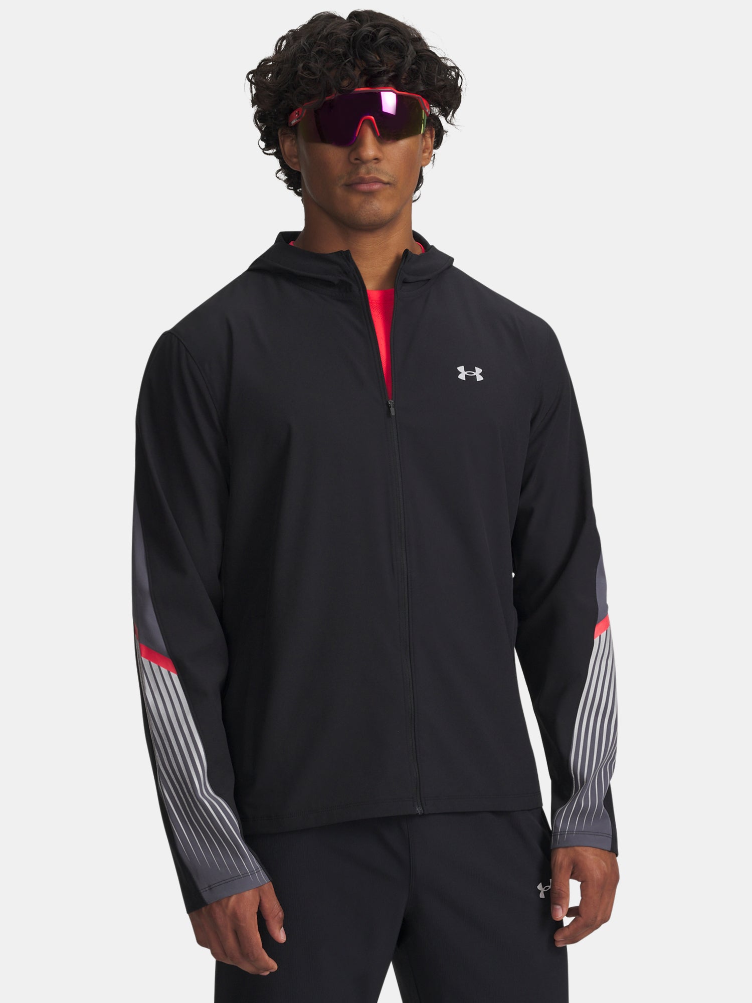 Under Armour Férfi kabát UA Velociti Storm Hooded Jkt-BLK Kapucnis pulóver 