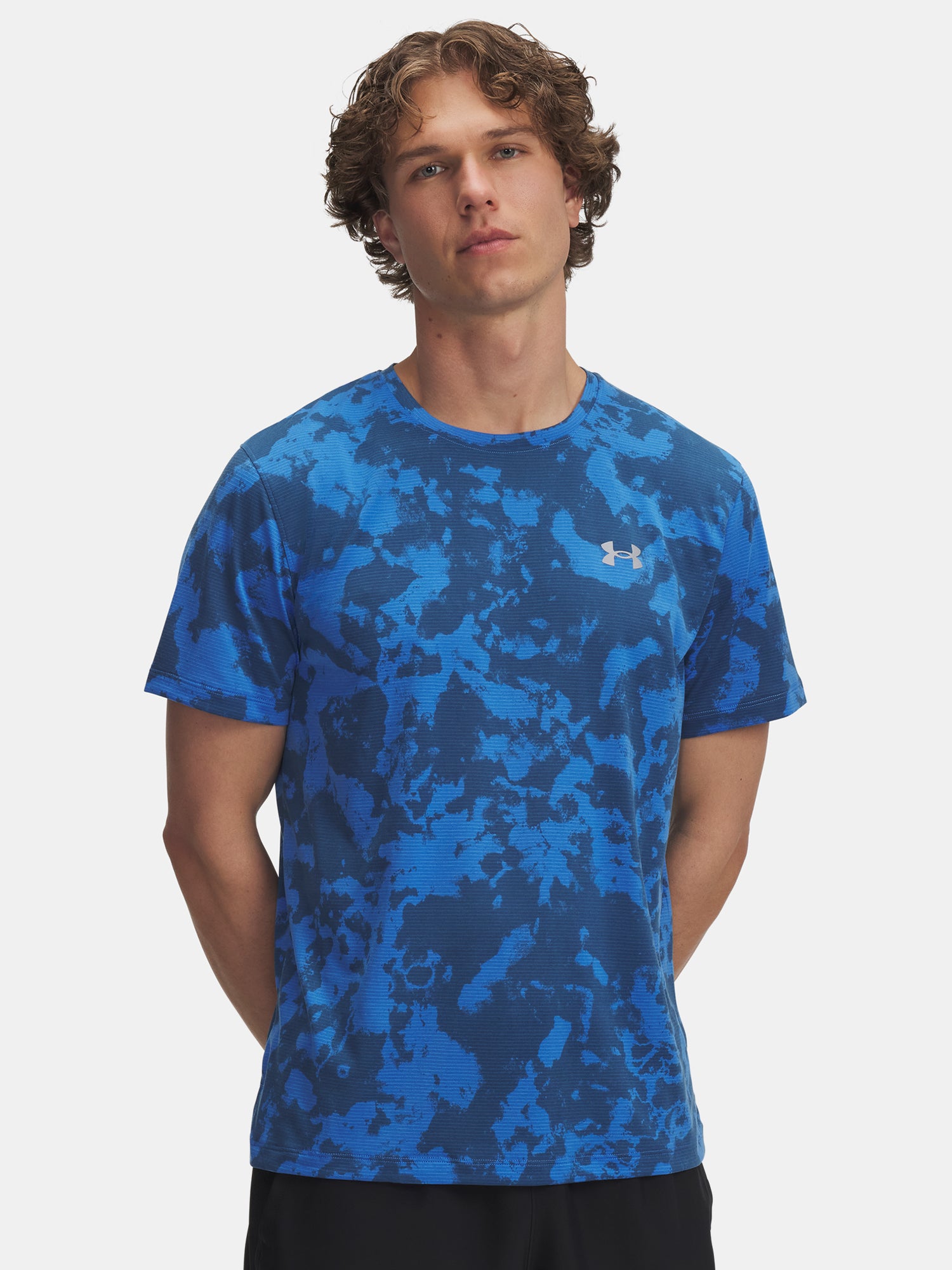 Under Armour Férfi póló UA Launch Printed SS-BLU Póló